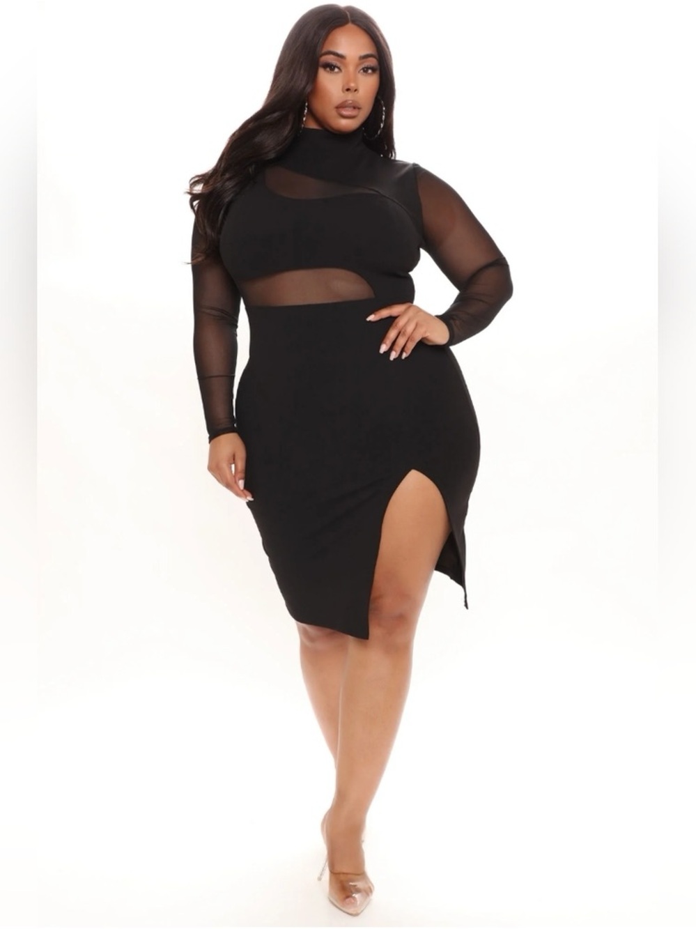 Fashion Nova Fallen Angel Mesh Midi Dress